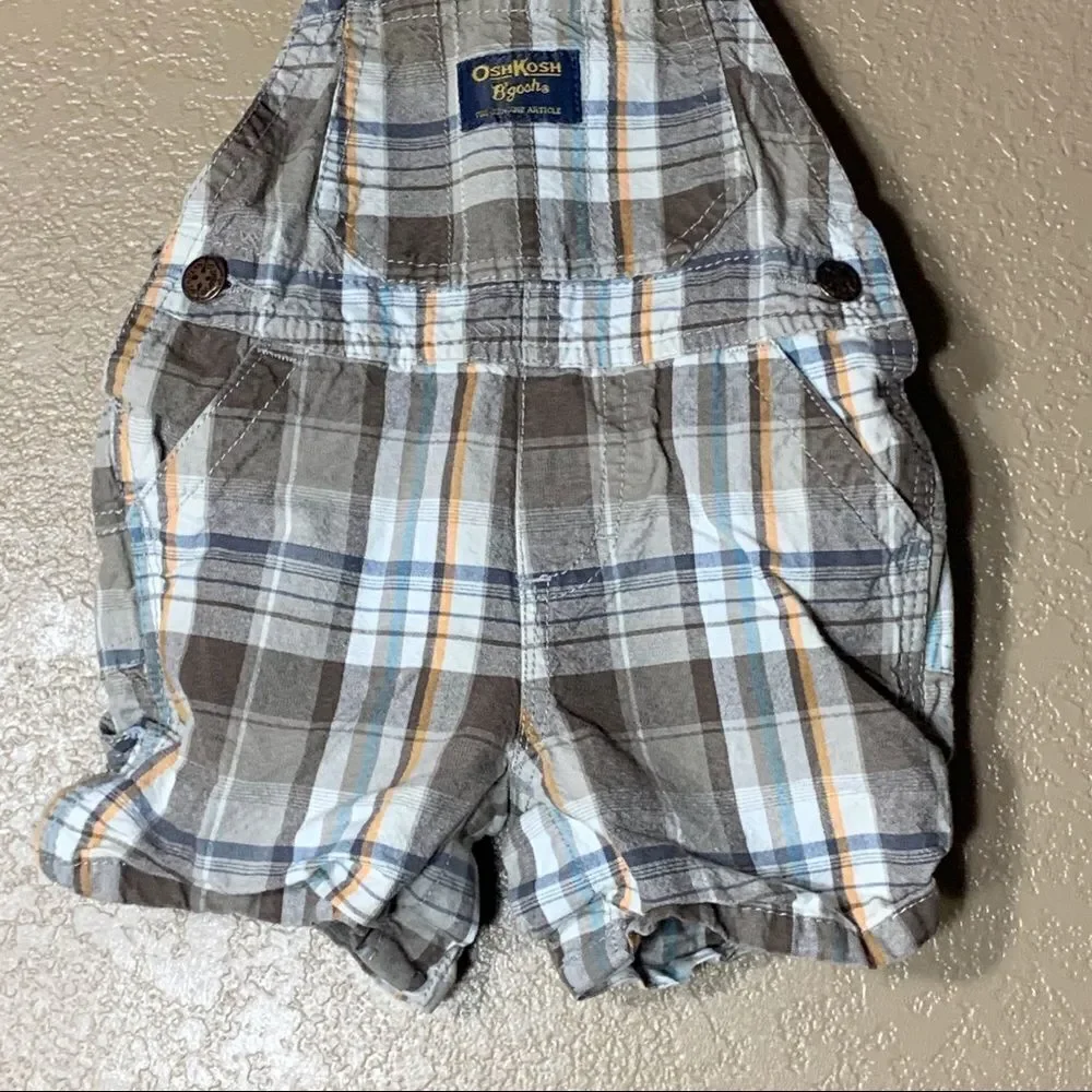 Oshkosh B’Gosh baby boy plaid overalls‎